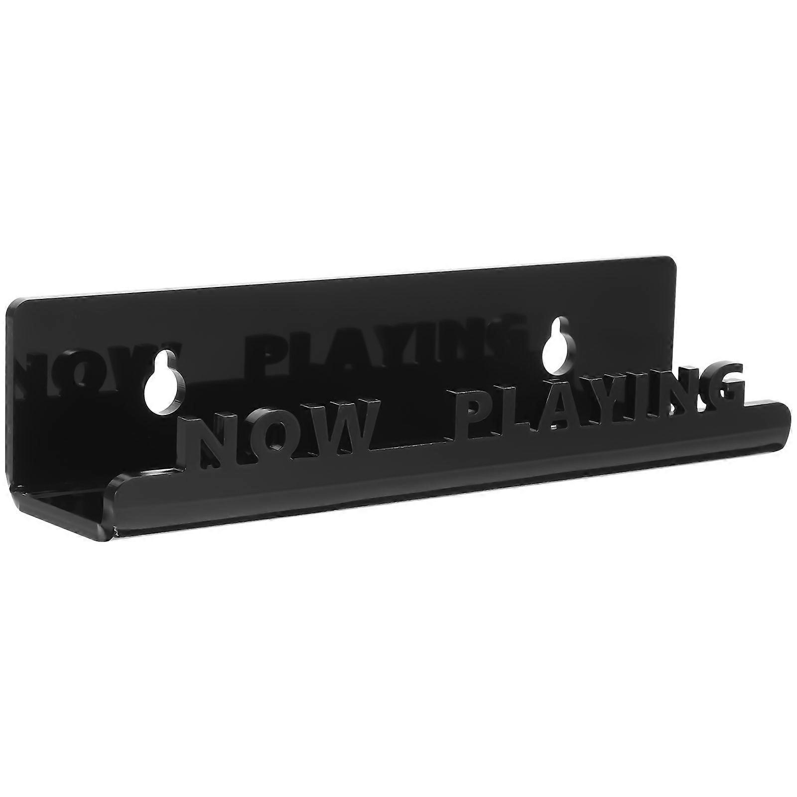 Black Vinyl Record Holder Acrylic Wall Shelf for 2Pcs Floating Storage