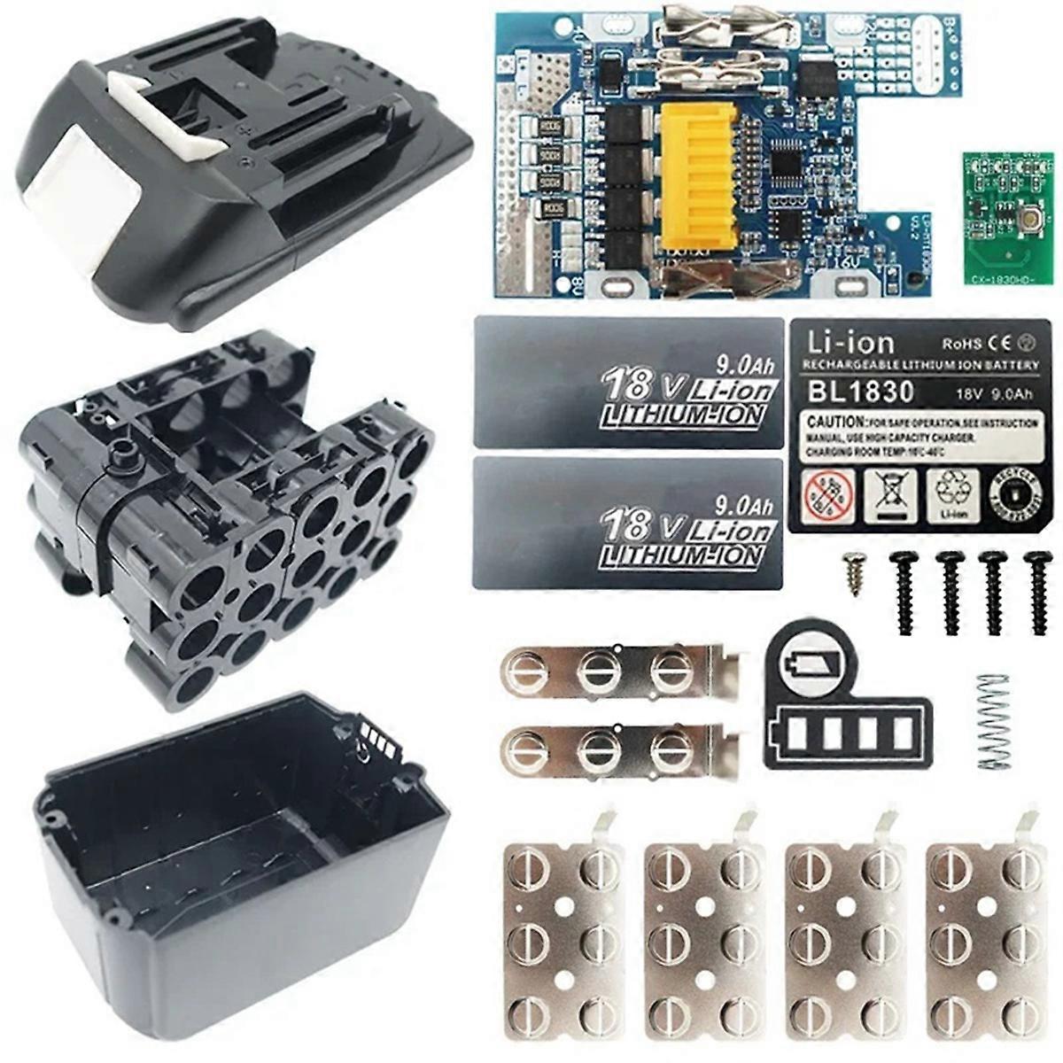 BL1890 Li-Ion Battery Case PCB Charging Protection Circuit Board Shell BL1860 for 18V 9.0Ah Sticker Label Housing