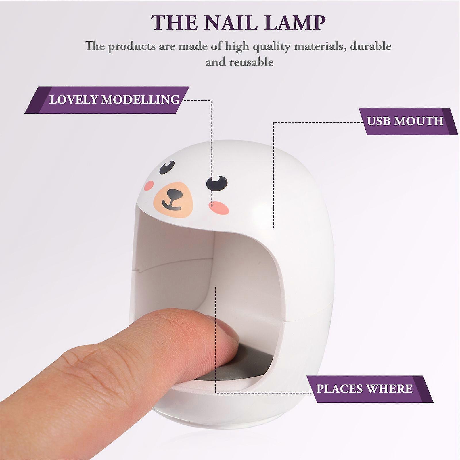 Professional Mini LED Nail Drying Lamp Manicure Dryer for Diy Nail Tools White Abs for LED Glue Drying 1Set