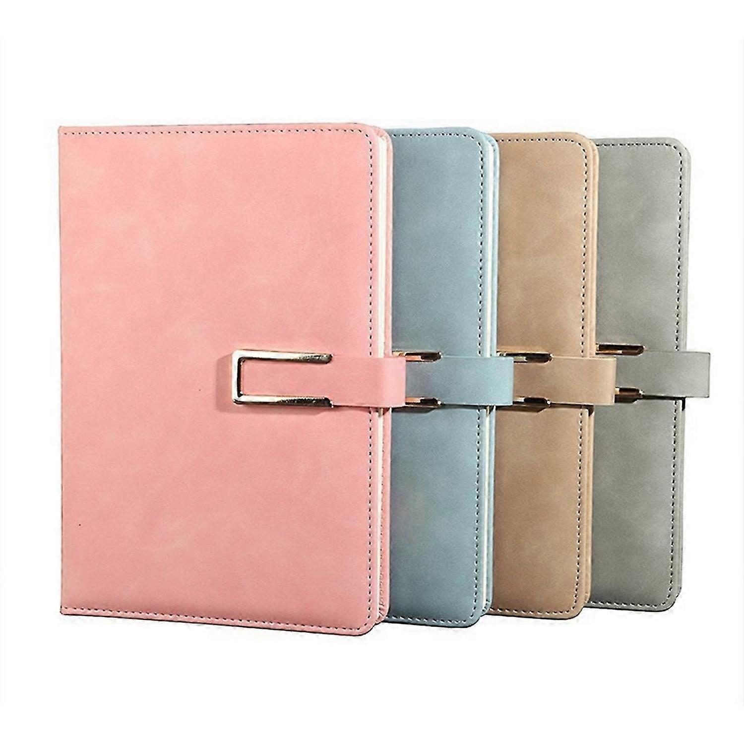 Retro A5 Leatherbound Notebook Business Office Notebook Light Blue