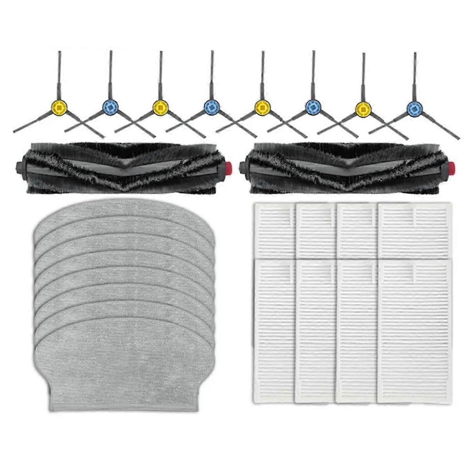 Replacements Parts for VCR21LDSW / M6 Robot Vacuum Cleaner Mian Side Brush Mop Cloth HEPA Filter