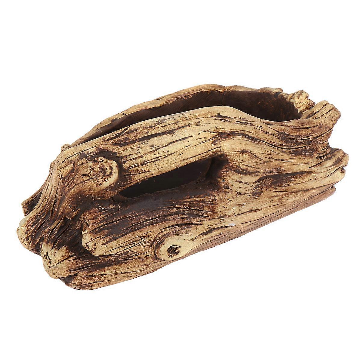 Coffee Flowerpot Creative Stump Basin for Plants Holding 3Pcs Leakproof Cement Material