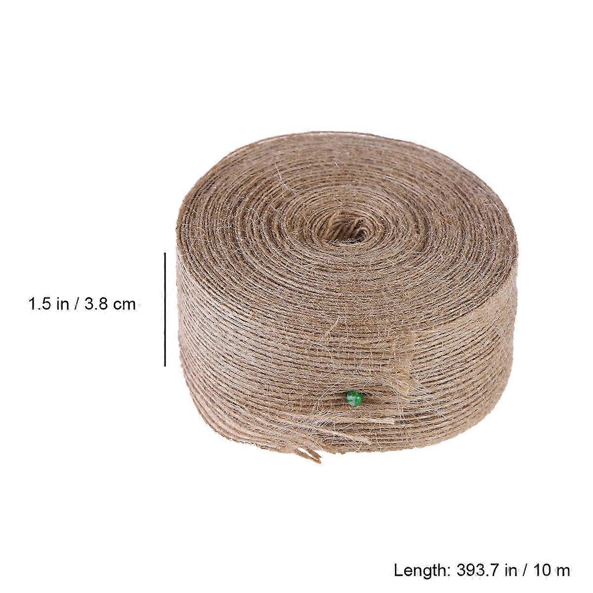 Brown Natural Rope Jute Webbing for Weaving 2Pcs Burlap Ribbon