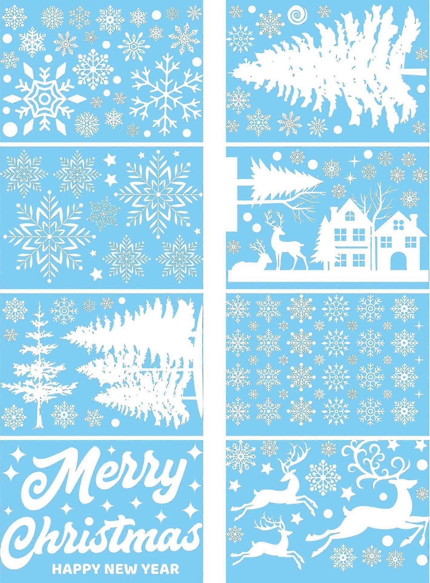 Reusable Christmas Window, Christmas Decoration Electrostatic Window Snowflake Christmas Window Sti