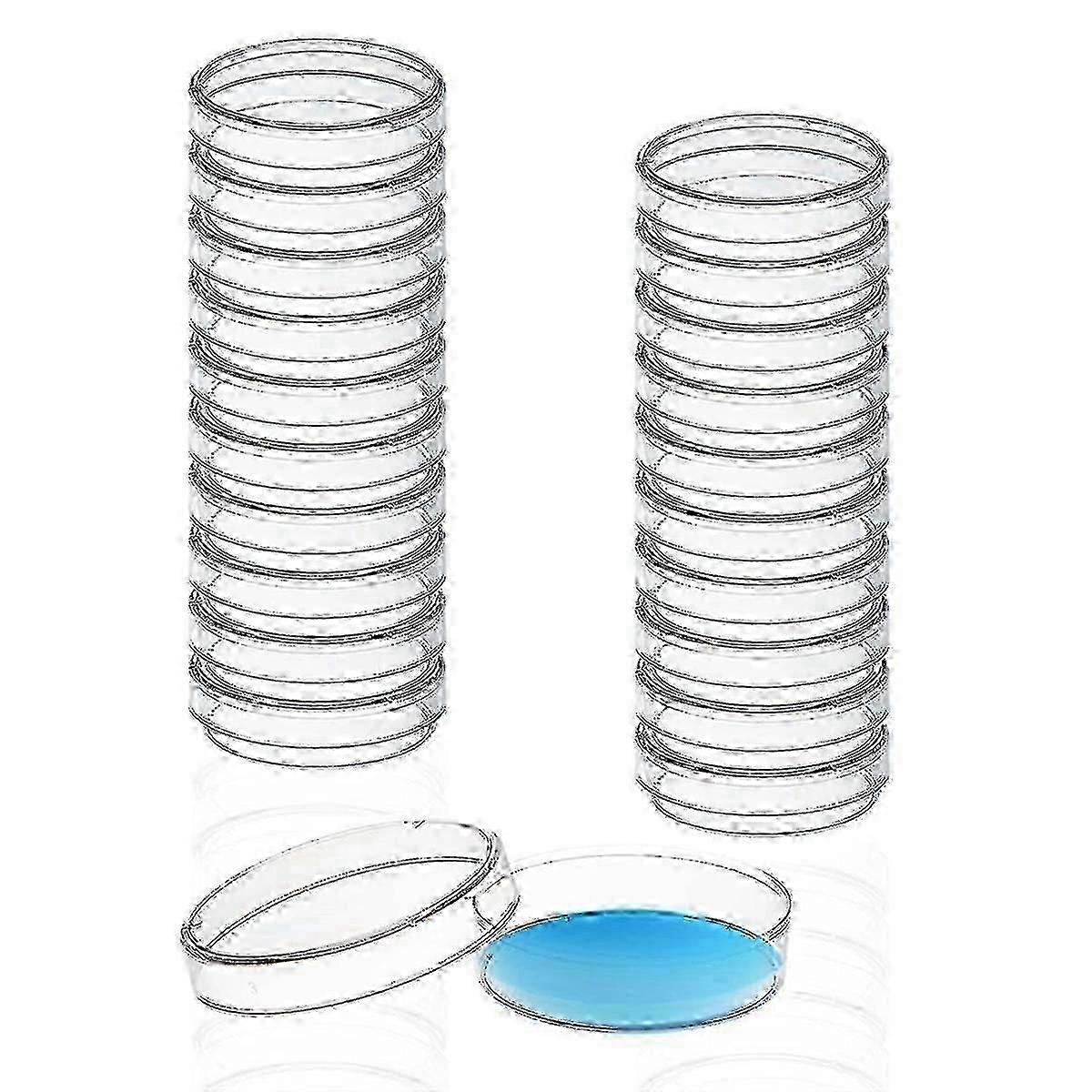 30 Pack 60x15mm Sterile Plastic Plates with Lids for Deep Clean Science Use