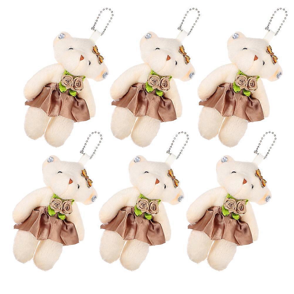 Stuffed Tiny Bear Plush Dolls for Decoration 12Pcs Light Brown Plush Bears