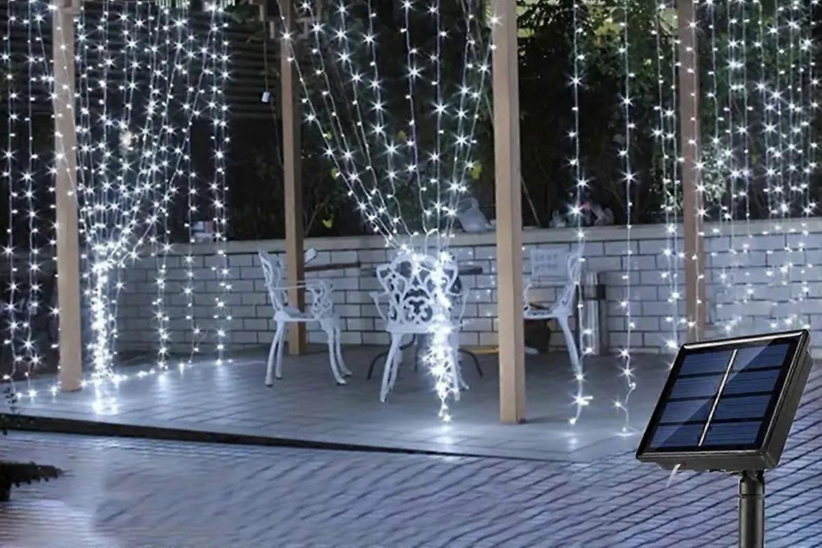 Solar Lights Fairy Curtain Lights Christmas Hanging String Lights for Window
