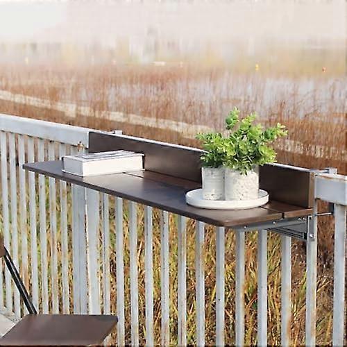 Outdoor Folding WallMounted Bar Table, 60x27 Cm, OneColor Finish, SpaceSaving Balcony Railings Solution