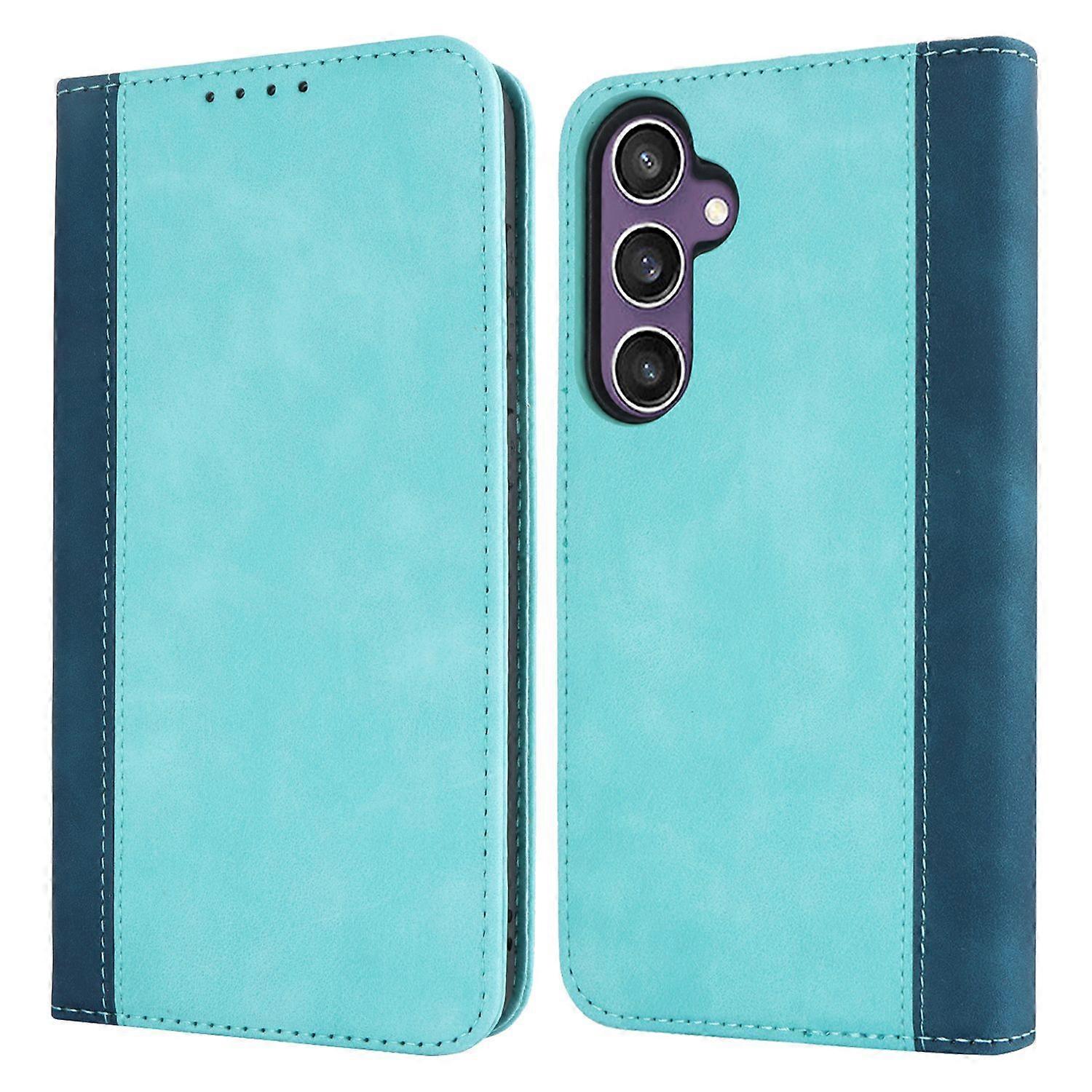 For Samsung Galaxy S23 FE Case PU Leather Bi-color Splicing Phone Cover