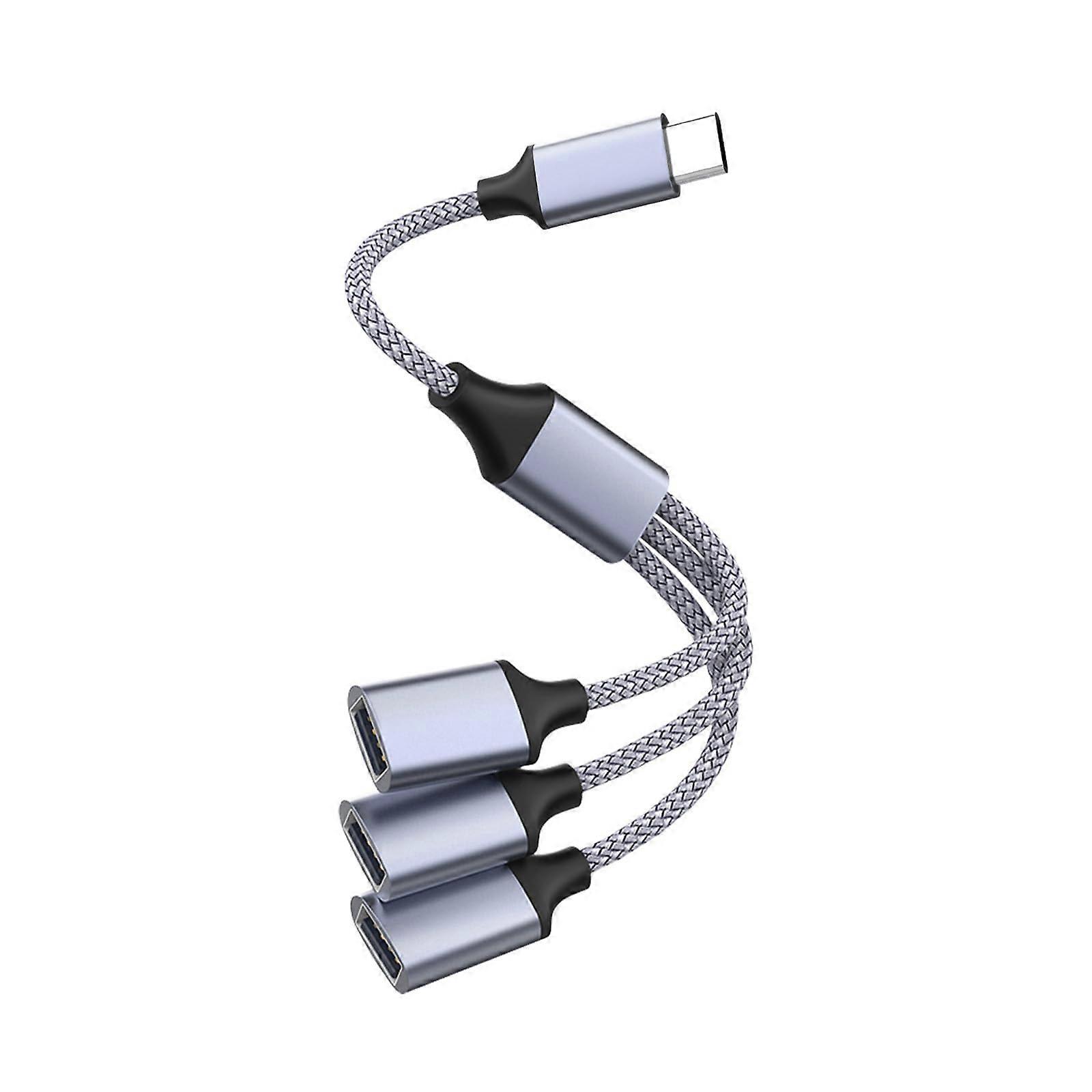 Type C Splitter Cable Type C Male To 3 USB 2.0 Female USB Hub 50cm Data And Charging