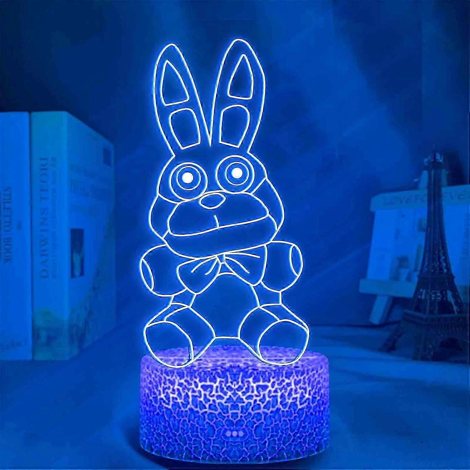 3D Illusion Lamp, Five Nights Bear Night Light with Remote Control Touch 7 Color Changing Desk Lamps Kids Room Decor