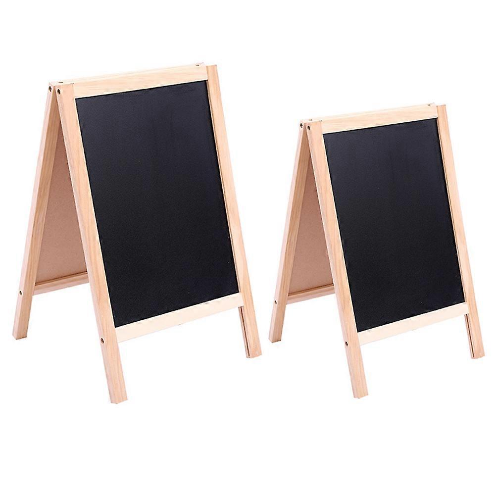 Double-Sided Wooden Chalkboard Folding Whiteboard Memo Board 4Pcs for Home