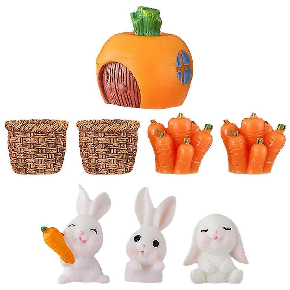 Rabbit Figure Miniature Easter Decoration for 16Pcs Party Decor