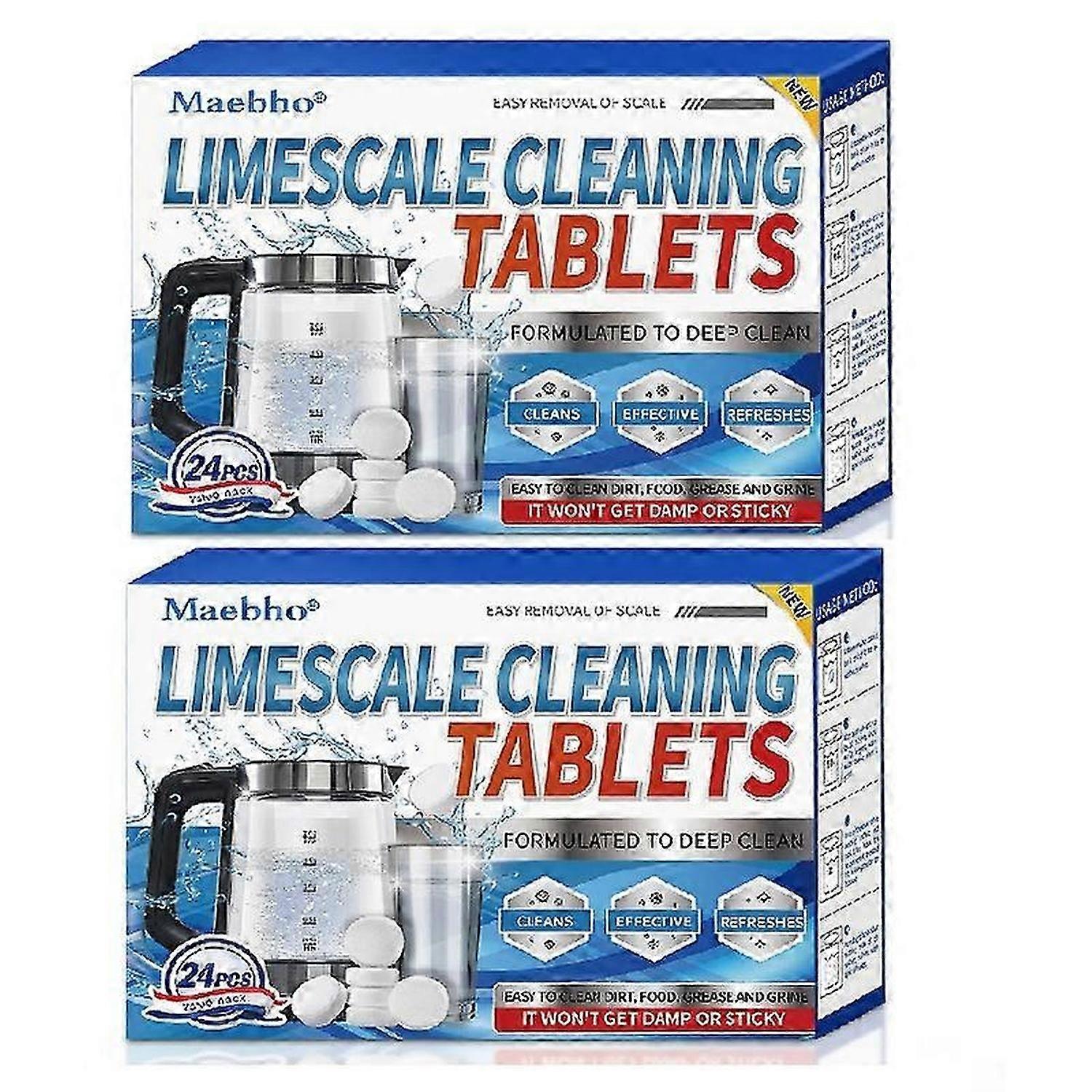 Limescale Cleaning Tablets for Kettle, Limescale Remover, Clean Kettle Coffee Maker Stubborn Stains, Reduce Odor