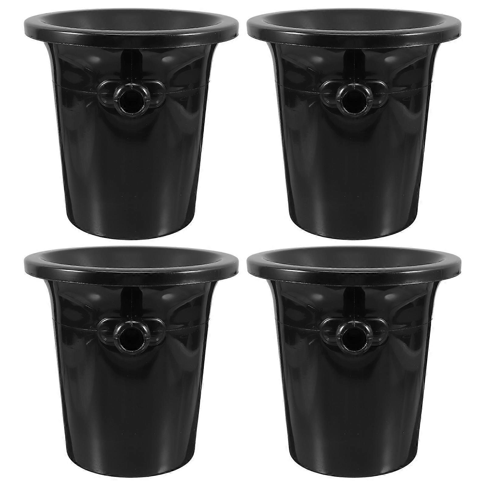 Western Style Tasting Spittoons Wine Dump Buckets Black 21.00X20.00X20.00CM Preventing Spattering 4Pcs