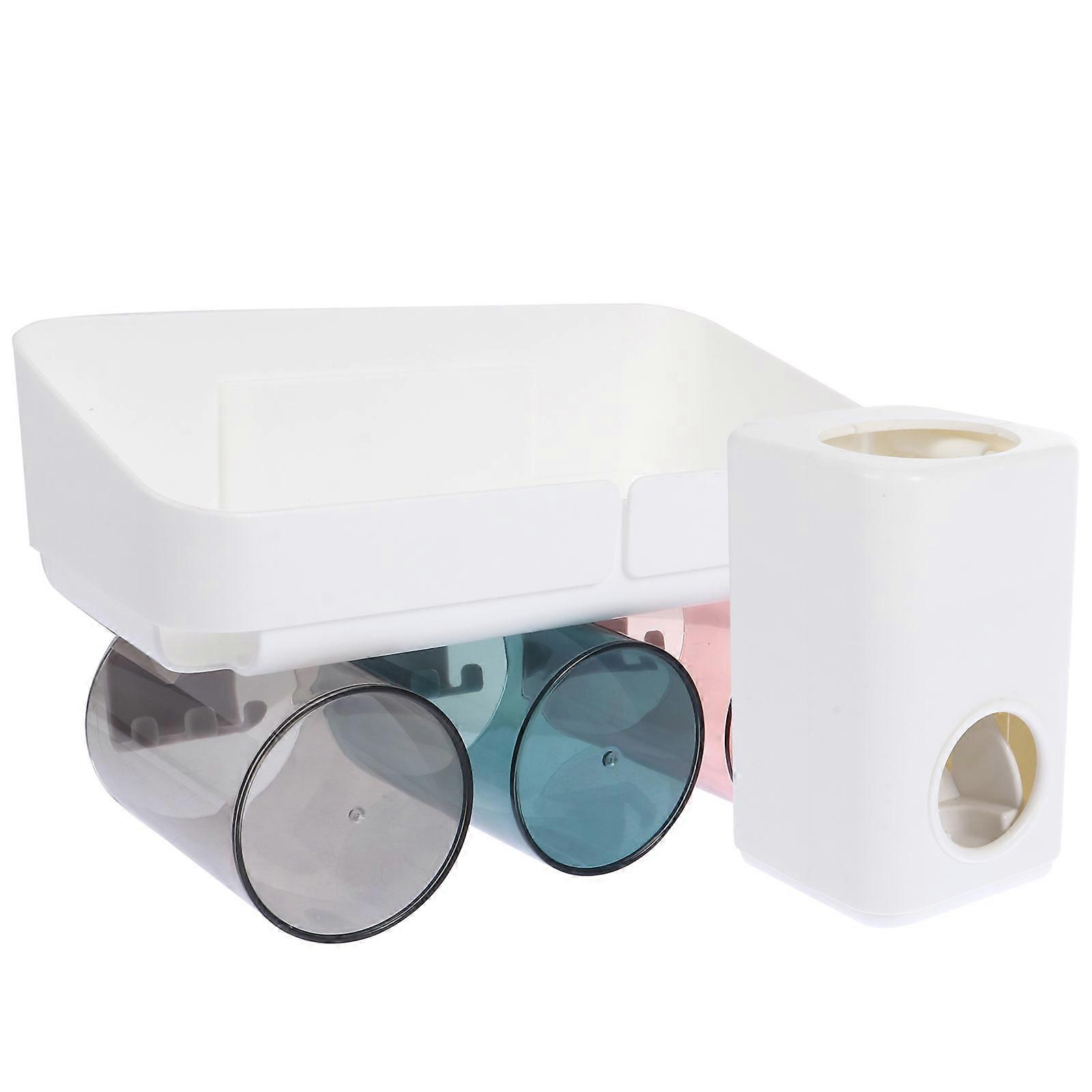 Wall-Mounted Storage Rack For Toiletries Organization In Bathroom Use With White Color Magnetic Function 1 Set