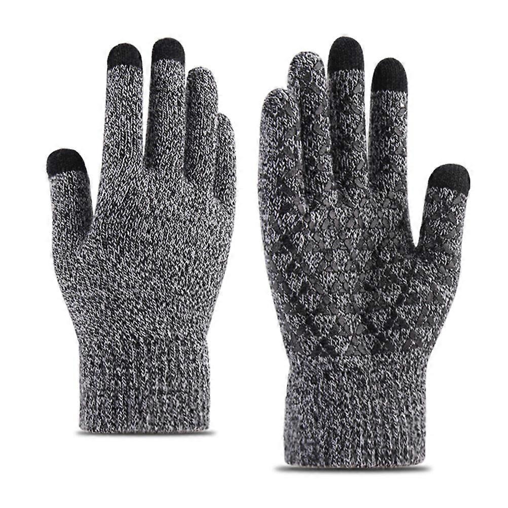 Hat Gloves Set Grey Winter Gloves Set for Men Wearing Durable Long-Use