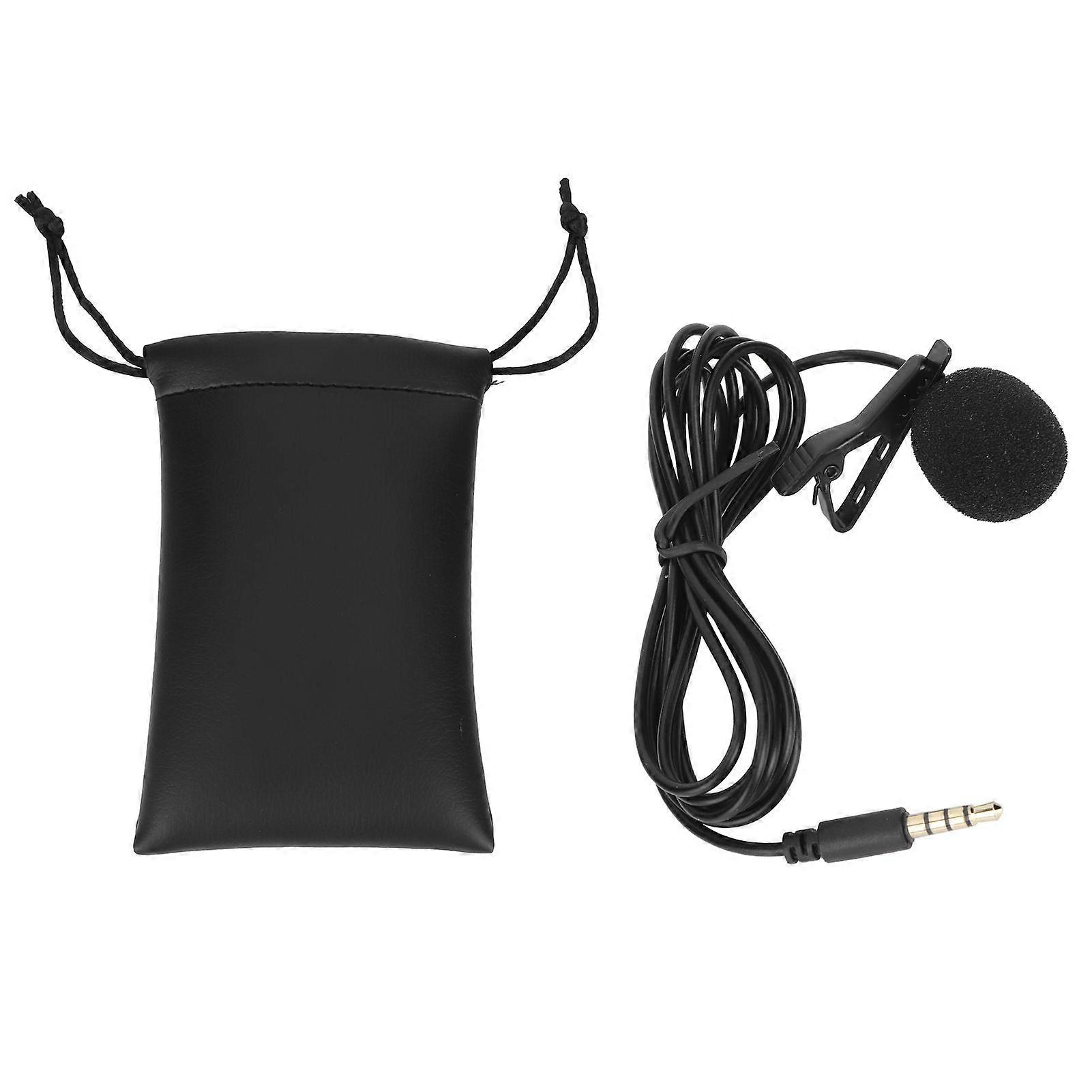 Mini 3.5mm Lavalier Clipon Microphone Live Broadcast Interview MIC for Mobile Phone Computer(1.5m )
