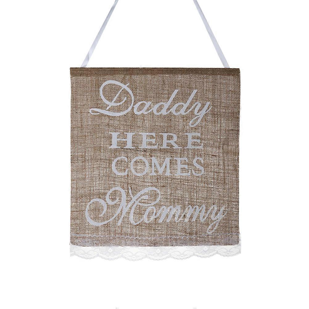 Banner Burlap Banner for Wedding Party Use 2Pcs Rustic Hanging Decoration