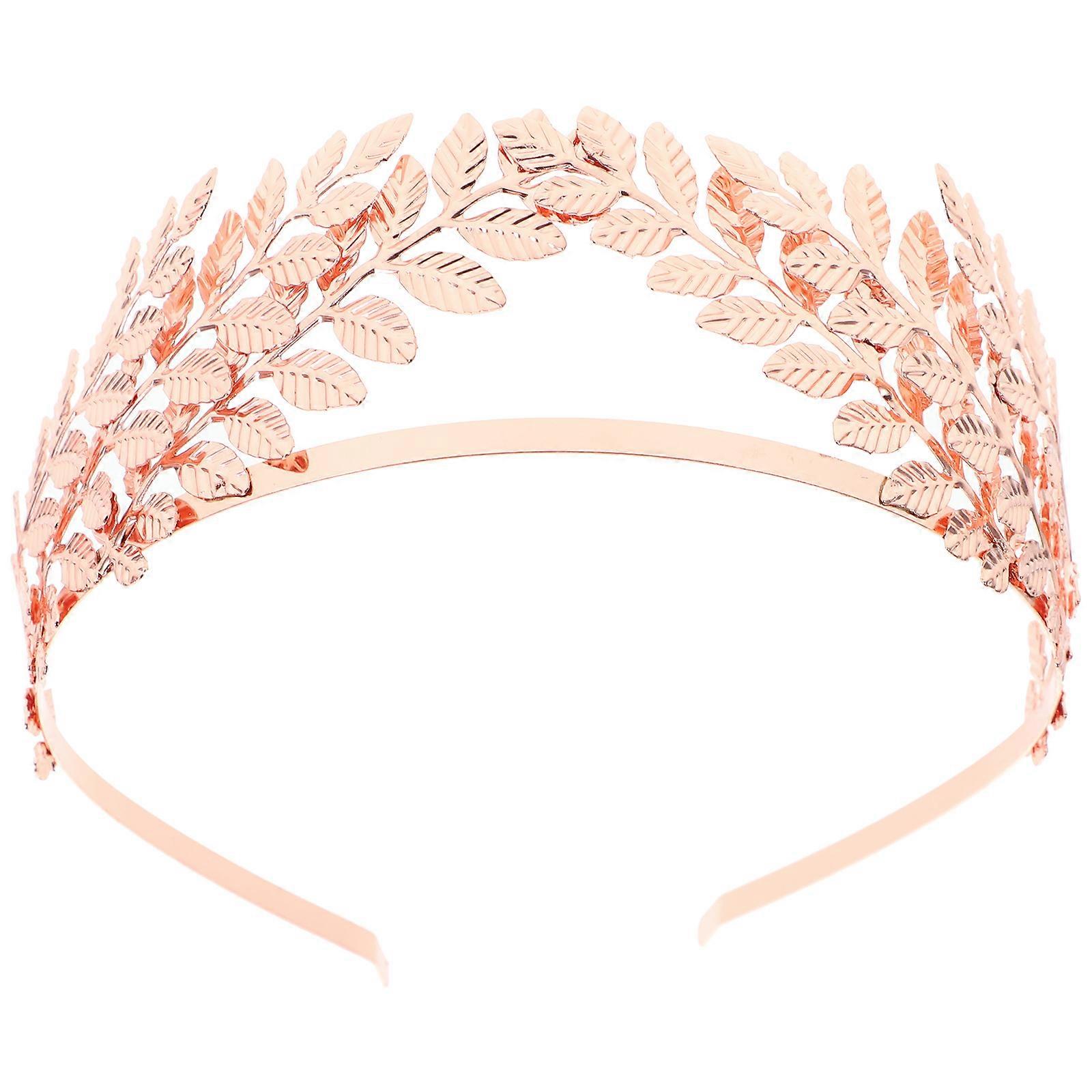 Accesoriu coroană de păr auriu roz pentru nuntă, petrecere de ziua de naștere pentru femei, 1 pachet