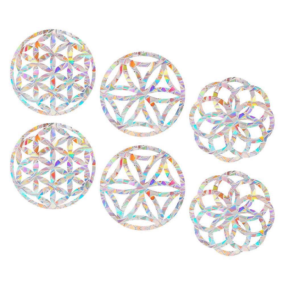 Window Decals Sun Catcher Window Cling for Glass Panels Reflect Sunlight Create Rainbow Effect Round Decorative Design 2 Sets