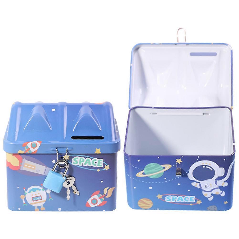 Cartoon Coin Box with Lock for Holding Use 10Pcs Desktop Money Saver