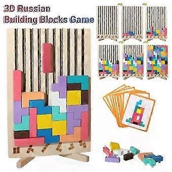 50% Off - Wooden Tetris Jigsaw Toy Tangram Puzzle Kids Iq Intellectual Educational Gift-Good