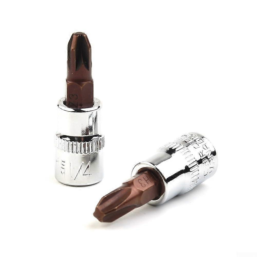 1/4-Inch Drive Socket Set, 6-Piece, Chrome Vanadium, PH1-PH3 And PZ1-PZ3 Bits For Electrician And Mechanic