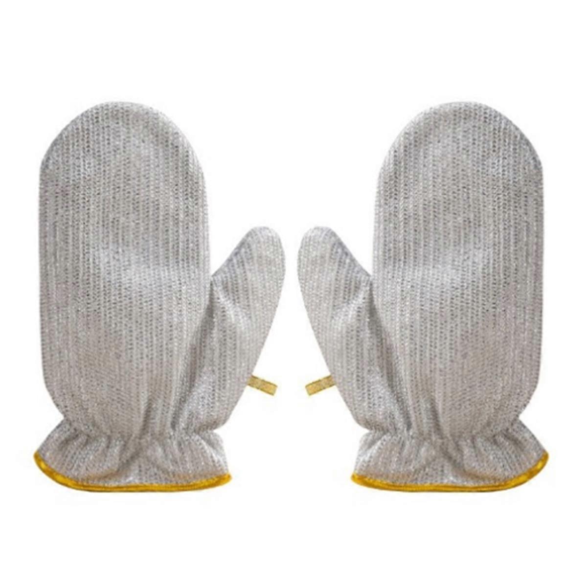 Wire Dishcloth Multipurpose Wire Dishwashing Clean Gloves 1Pair