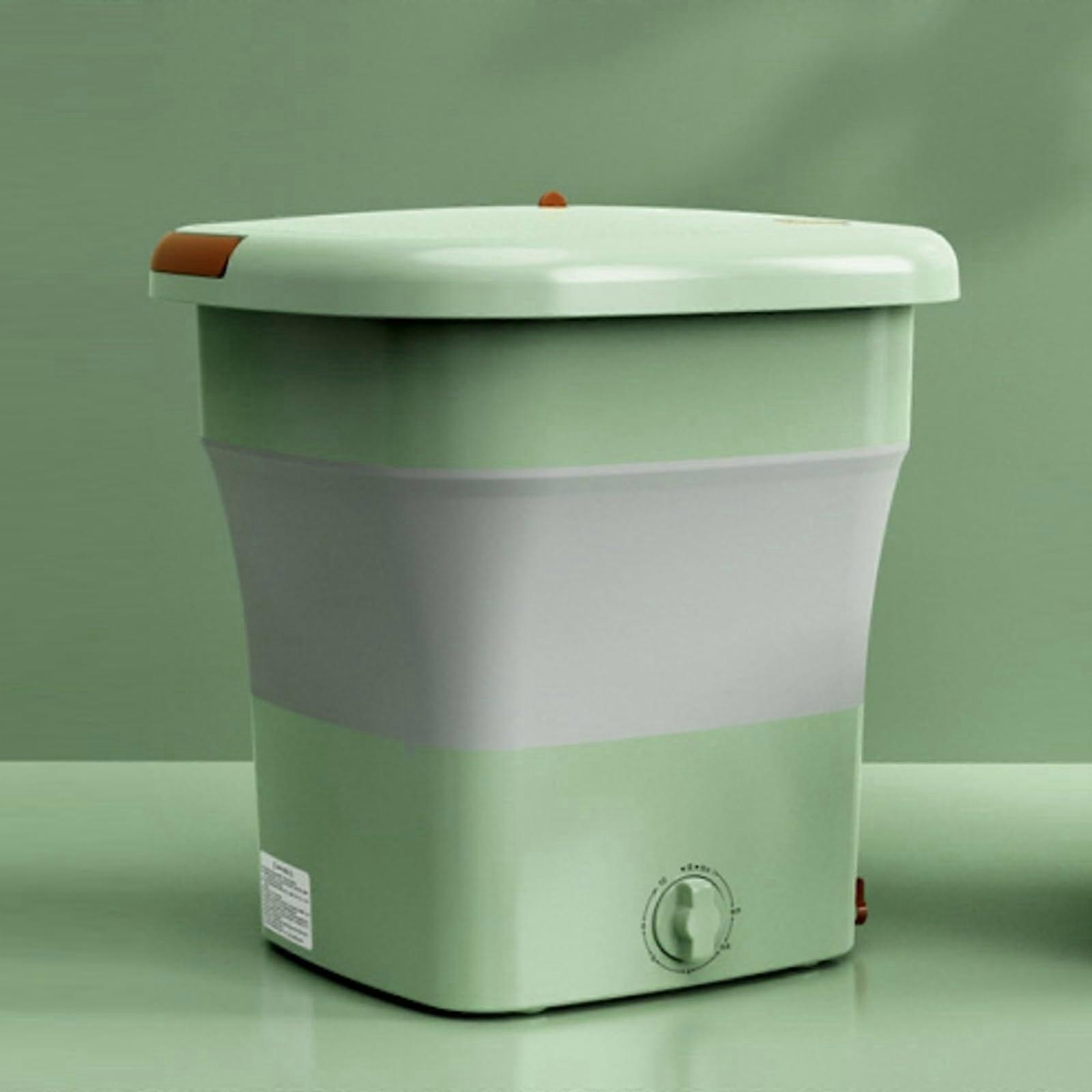 11.5L Portable Washing Machine For Underwear Four Dimensional Pulsator HandWash Imitation Removable Drain Basket Green