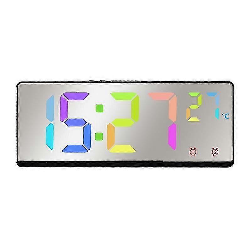 6631 LED Digital Display Multifunctional Electronic Clock Desktop Temperature Mirror Alarm Clock