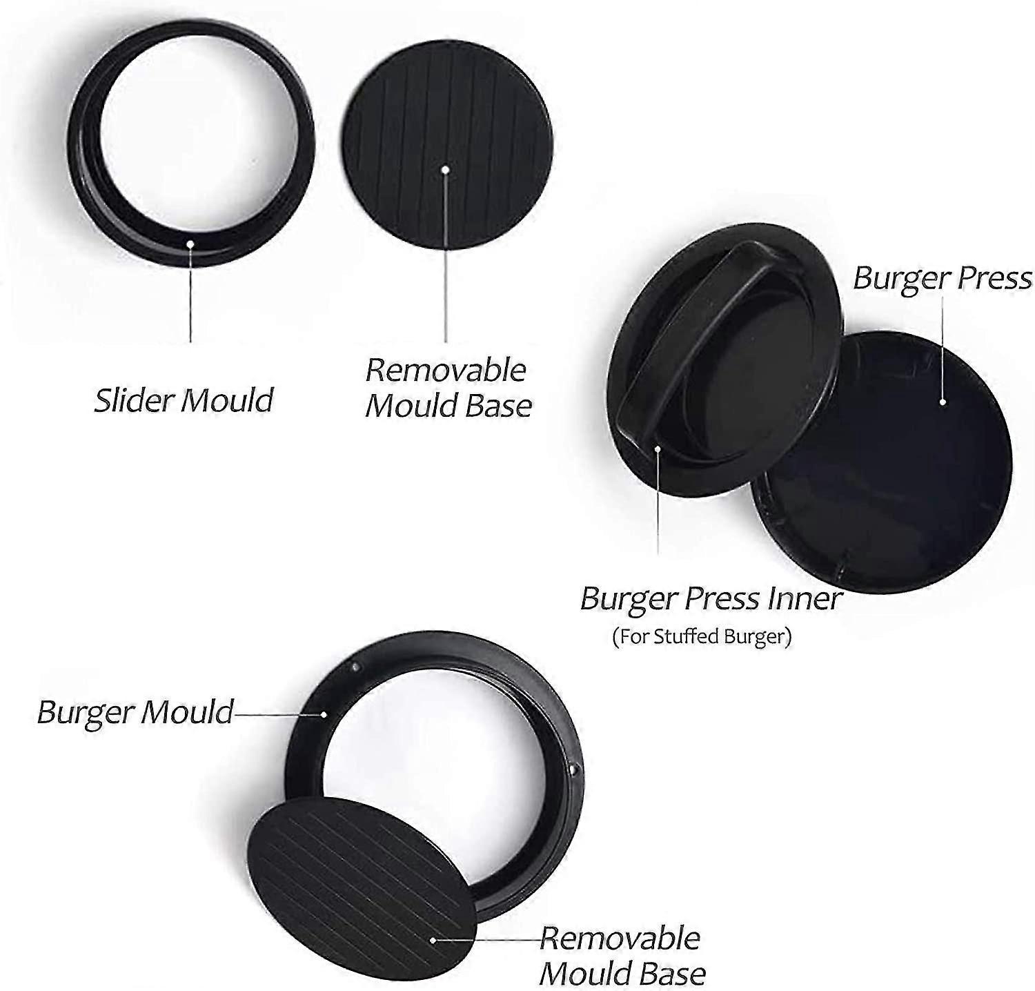 برجر بريس 3 في 1 برجر باتي برس برجر بريس باتي ميكر برجر بريس باتي بريس للحصول على فطائر برجر مثالية أو كرات اللحم إكسسوا شواء قوية