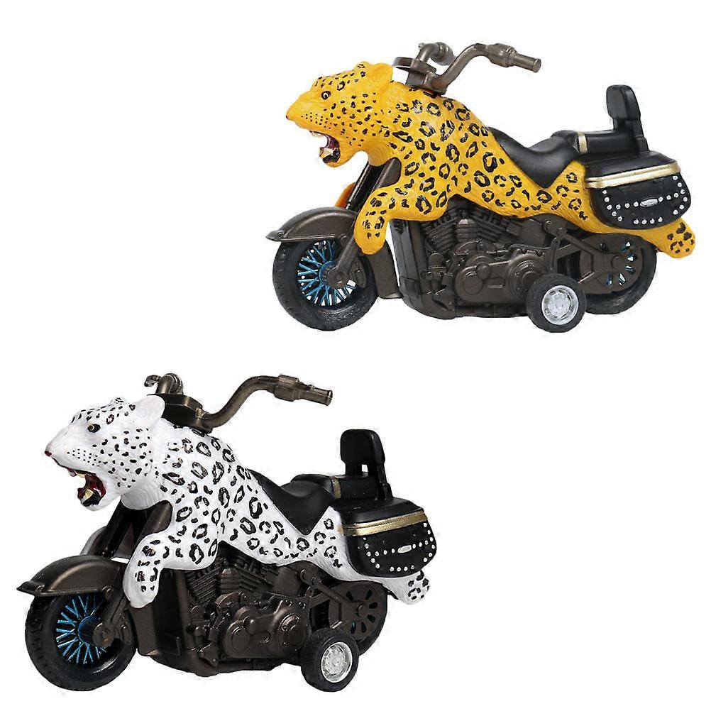 Friction Powered Toy Motorcycle for Kids Educational Pull Back 2Pcs Set