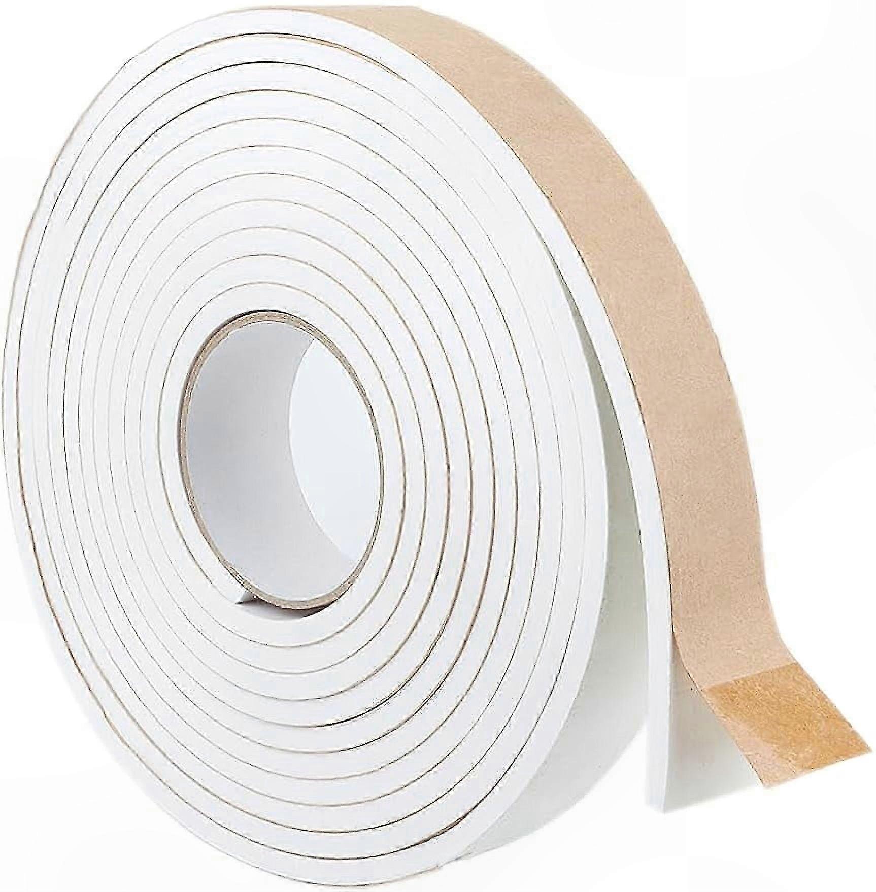 5m High-Density Closed Cell Foam Seal Tape, 40mm x 6mm White Weatherproof Stripping for Gaps and Insulation