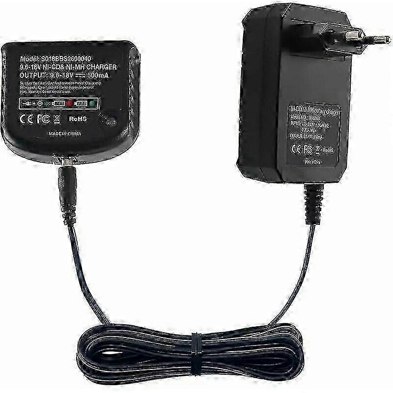 A Replacement Charger for Black & Decker 9.6V-18V Nicad & Nimh Batteries like the HPB18-OPE, HPB18, HPB14, HPB12, and HPB96 models