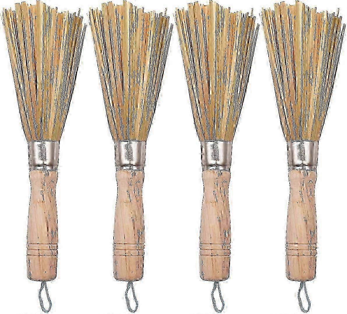 فرش ووك ، RoadLoo 4 قطع ووك تنظيف خفقت فرش مقلاة طبيعية فرش تنظيف المطبخ التقليدية