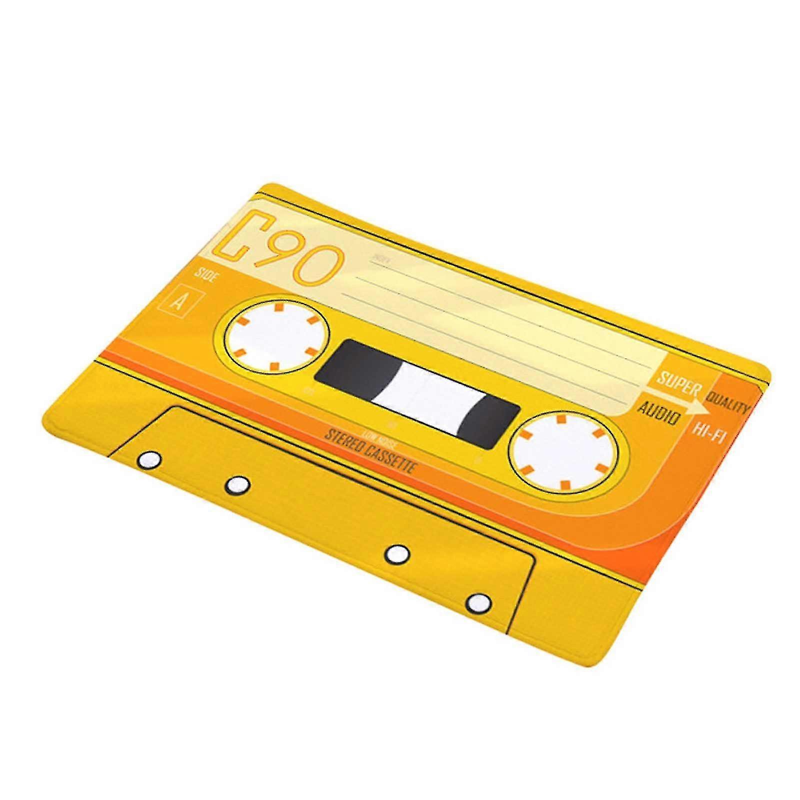 Tapetes de porta para interiores em estilo vintage com estampa de fita cassete: antiderrapantes, compatíveis com carpetes.