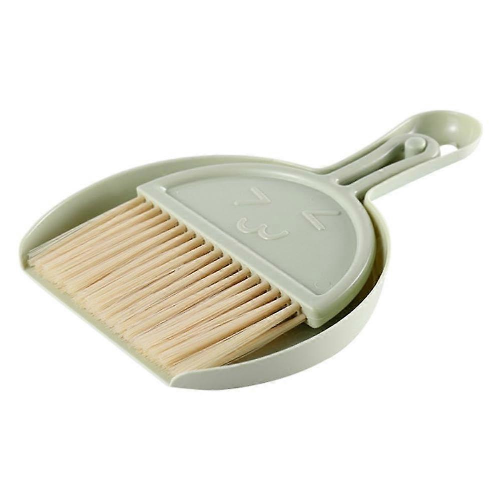 Desktop Cleaning Mini Broom Compact Sweeper Office Desk Cleaner Set Multi Purpose Dustpan And Garbage Shovel Green