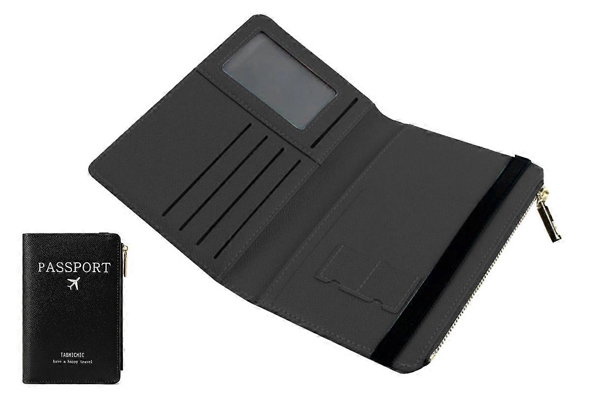 Passport Holder Cover Wallet RFID Blocking Leather Card Case with Zipper