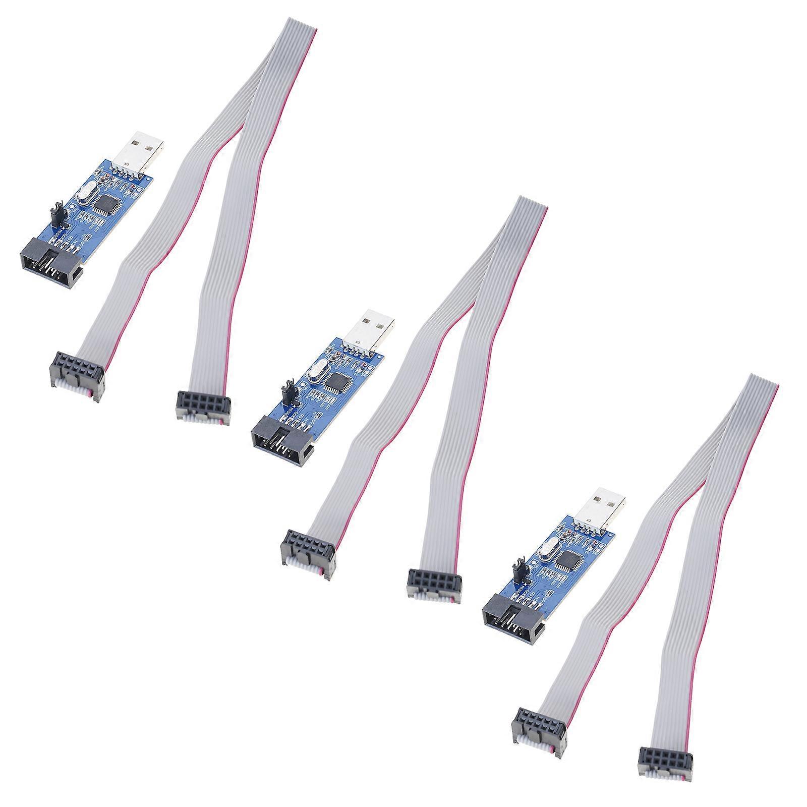 AVR USB ISP Asps Programmer Downloader With 10Pin To 6Pin Adapters Cable Board For Firmware Updates And Debuggings Multicolor