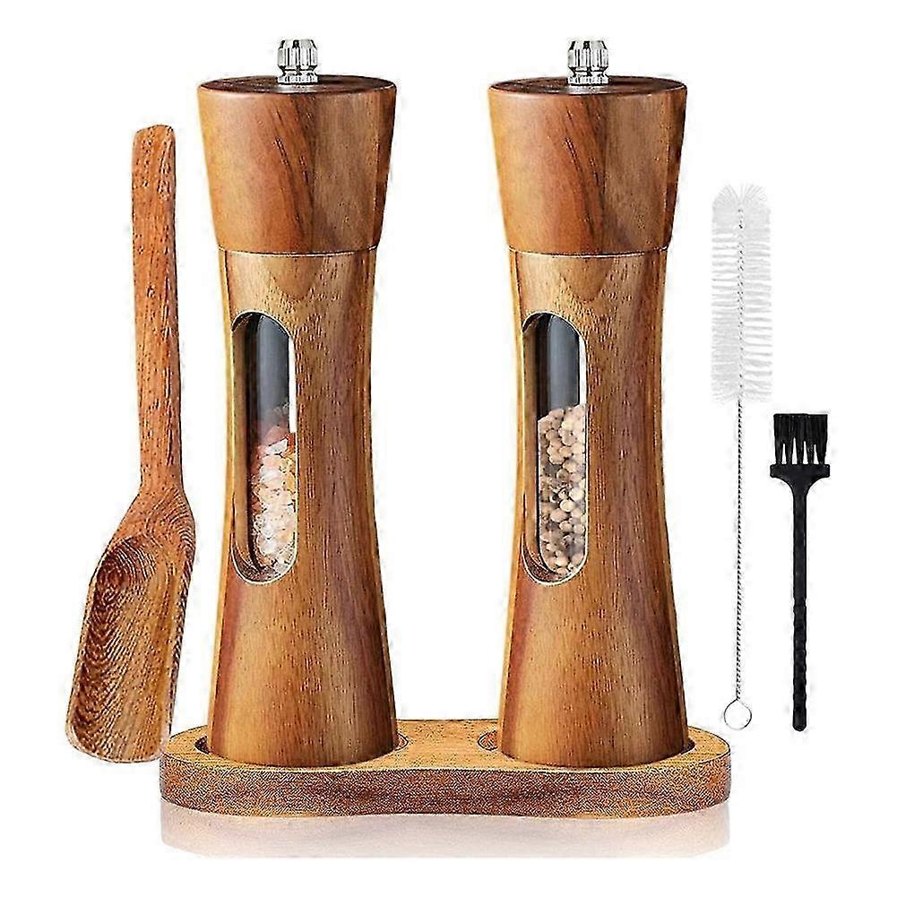 Wood Salt and Pepper Mill with Ceramic Grinder for Kitchen Use