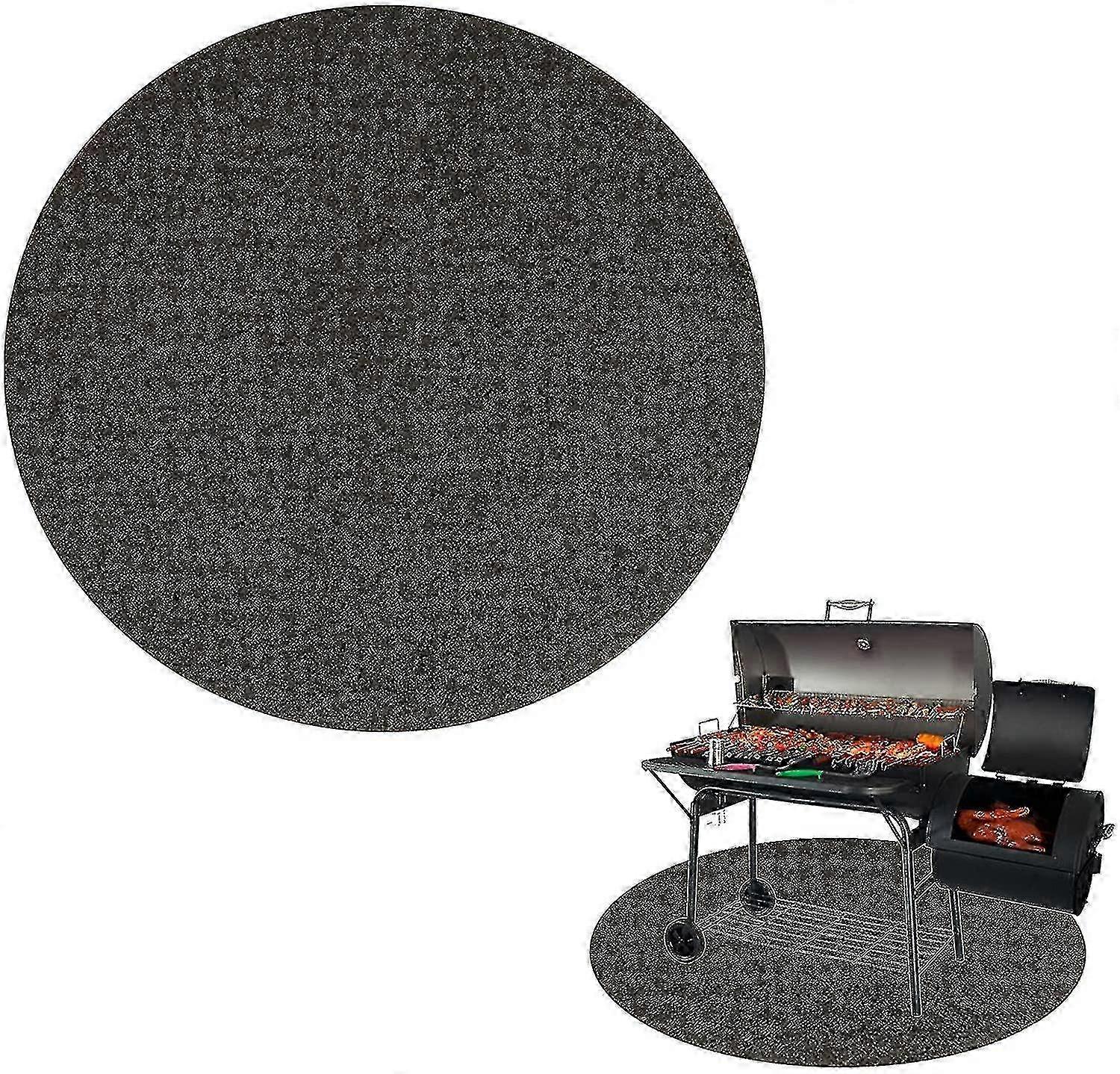 Round Fire Pit Mat for Deck BBQ Grill Splatter Protection, Fireproof Heat Resistant Mat