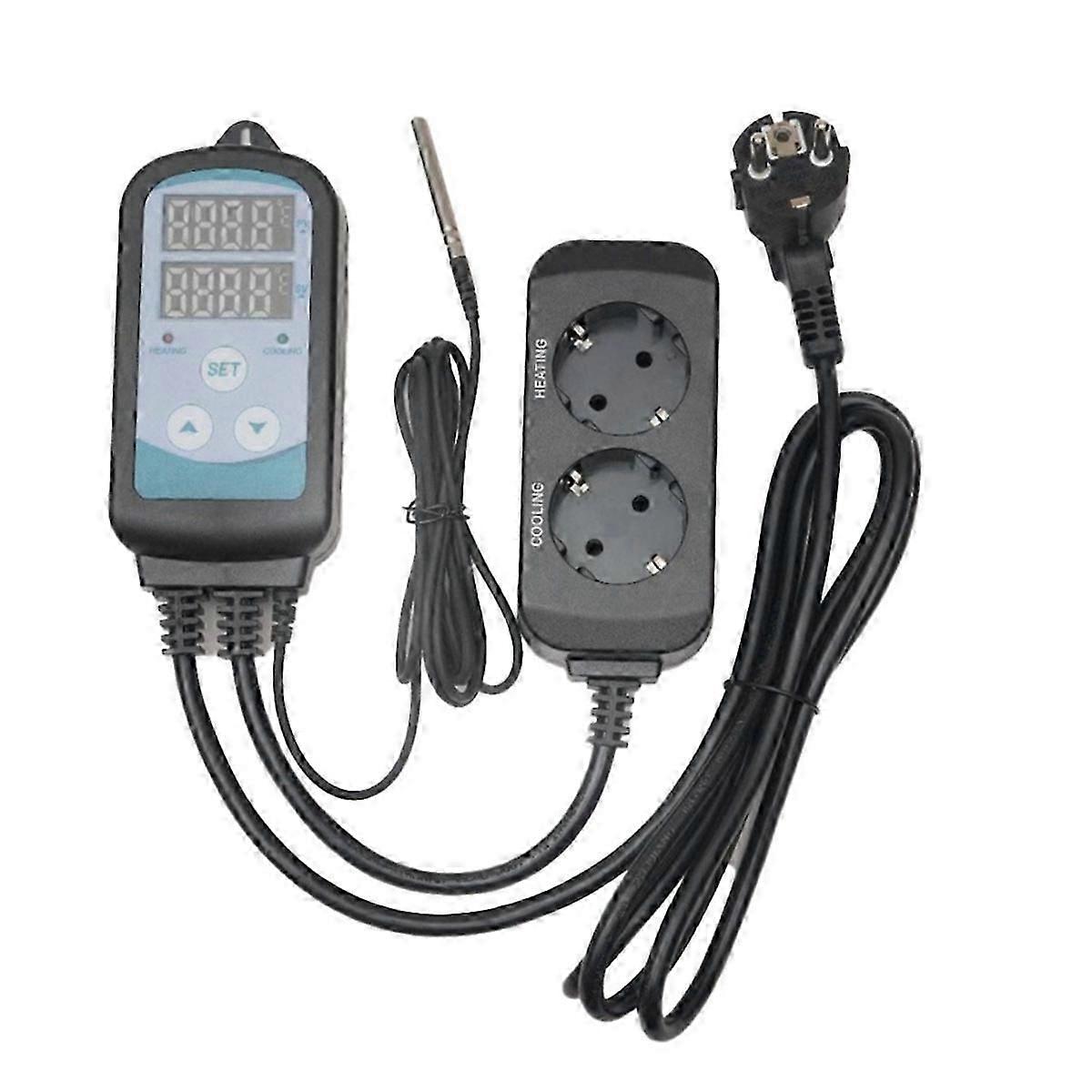 -2 European Standard Thermostat, Planting Temperature Control, Digital Temperature Controller EU Plug