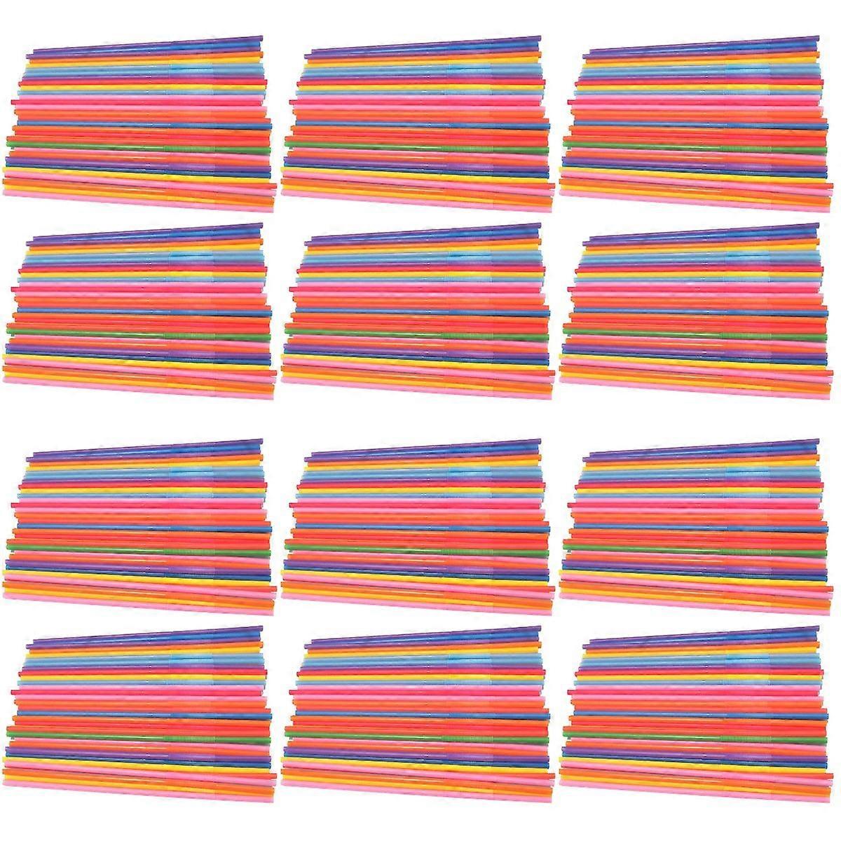 2700 Pcs  Plastic Color Modeling Straws Bending Lengthening Disposable Straws