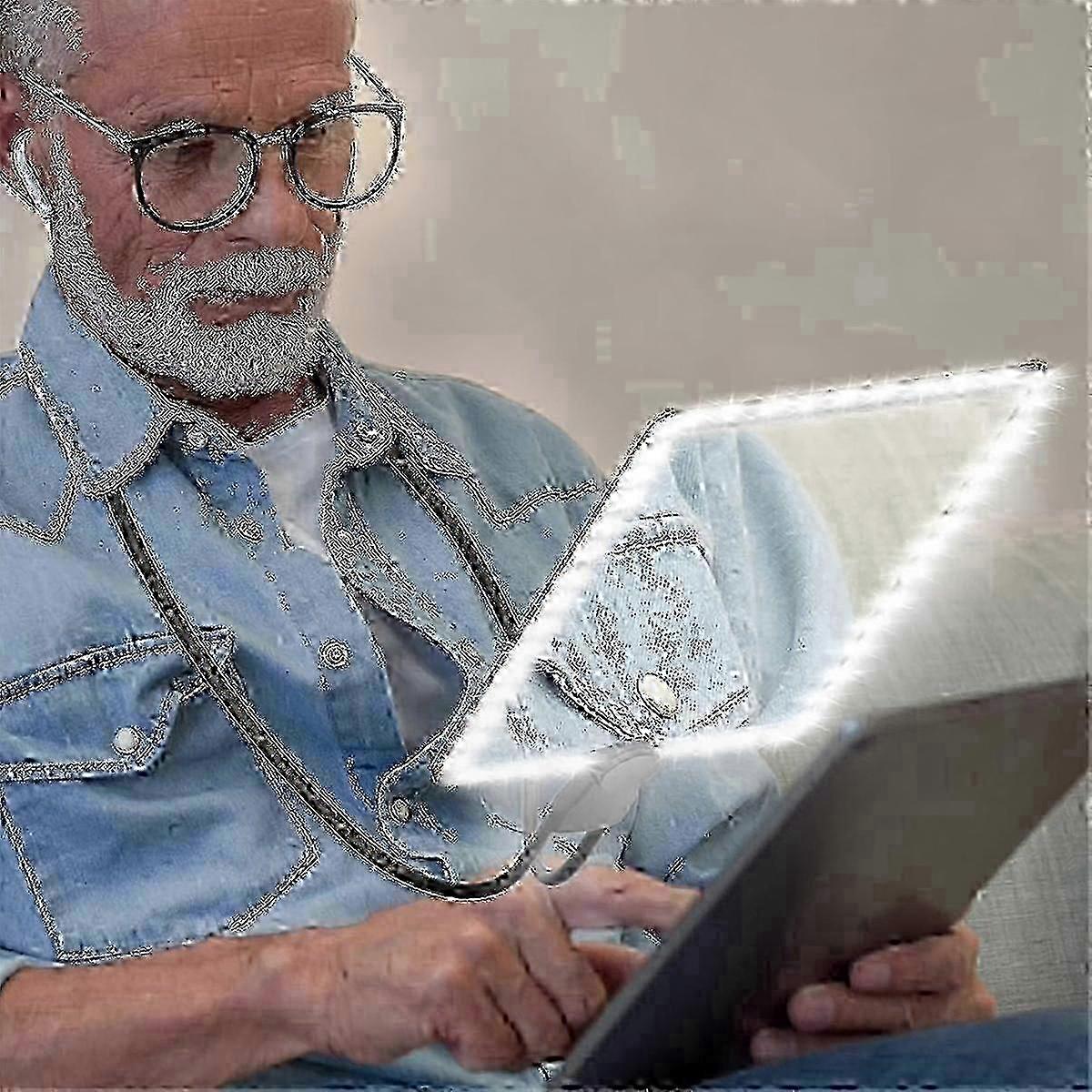 5X Magnification Low Vision Reading Aid with 50 LED Lights, Hands-Free Design for Seniors
