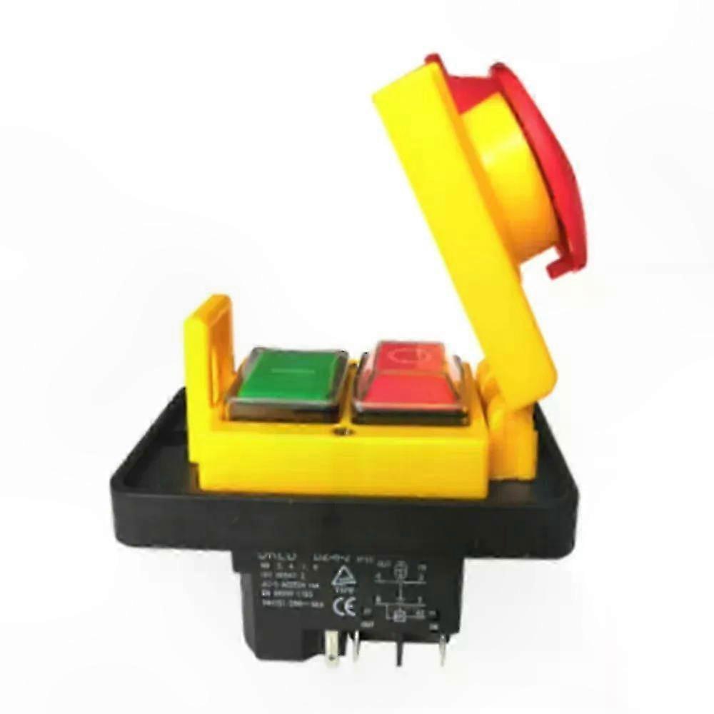 5-Pin IP55 Waterproof Electromagnetic Drill Switch, 15A 250V Push Button for Magnetic Machine Tools