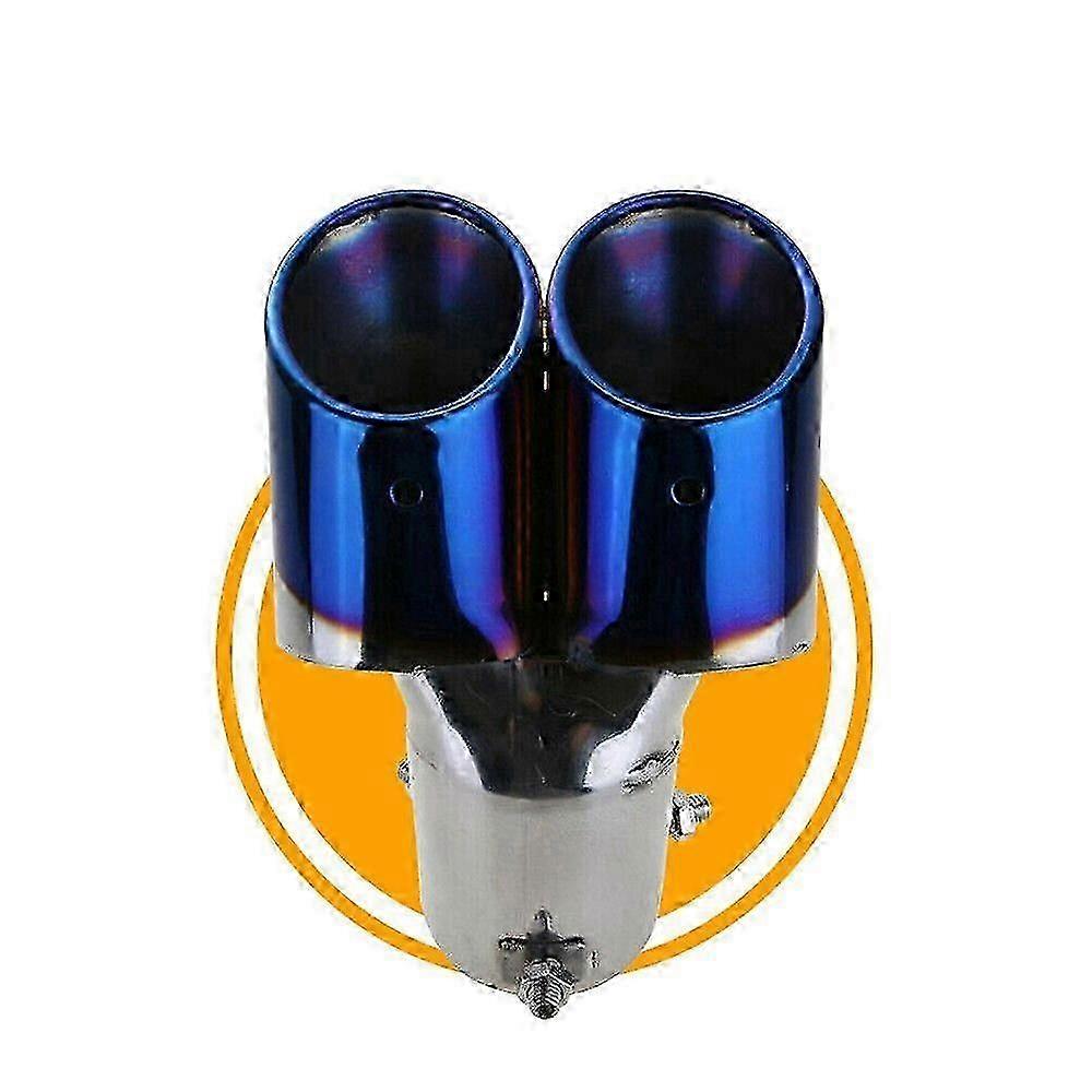 Blue Car Rear Muffler Tip Dual Exhaust Pipe Auto Accessories Replacement Kit