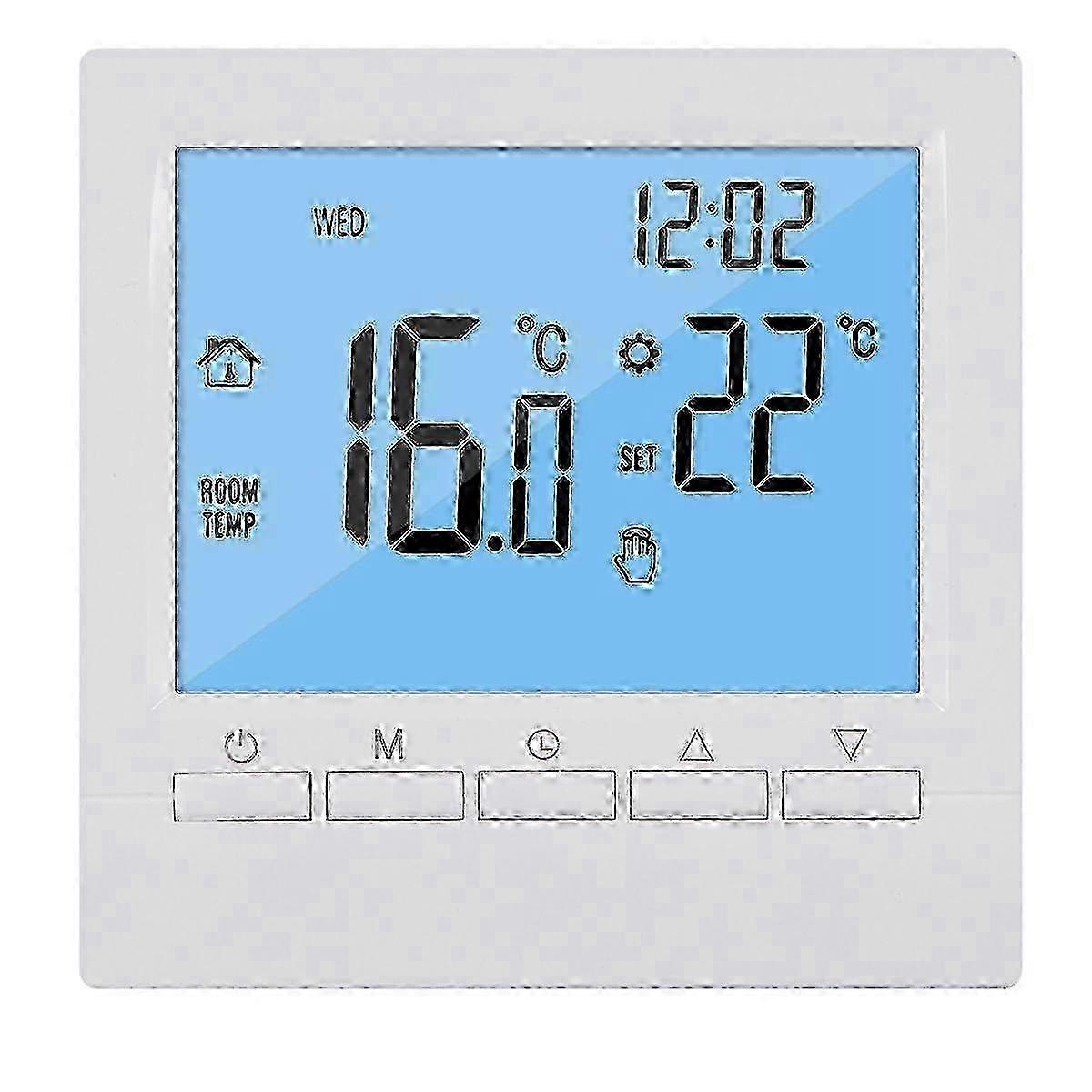 Programmable Digital Thermostat 3A Weekly Room Temperature Controller for Efficient Home Heating White Backlight