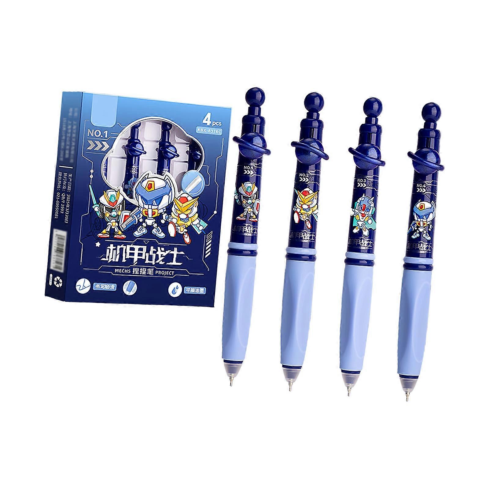 4Pcs Erasable Retractable Gel Pen Triangular Grip 0.5MM Tip Refillable Gel Inks Pen for Daily Note Taking Journaling Multicolor