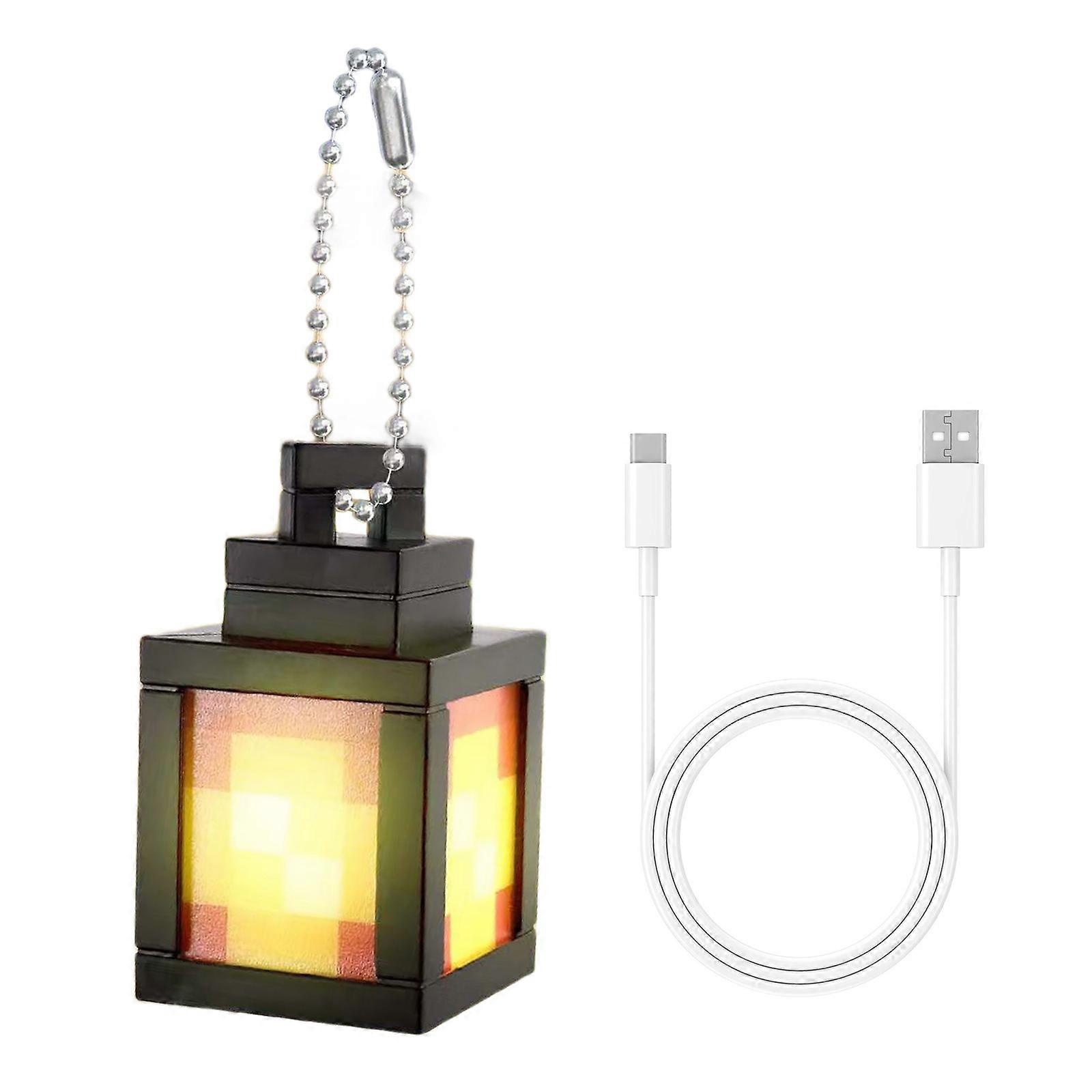 Practical Keychain Night Light with Built in USB Charging Portable Small Light Plastic Texture for Travel Bag Charm Multicolor